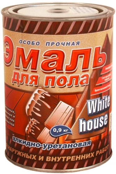 Эмаль для пола алкидно-уретановая Вайт Хауз/White House ( 0,9кг, Золотисто-коричневый)
