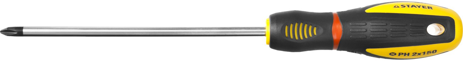 Отвертка крест Ph-2*150мм Стаер Профи 2-х комп. рукоятка, магн. наконечник