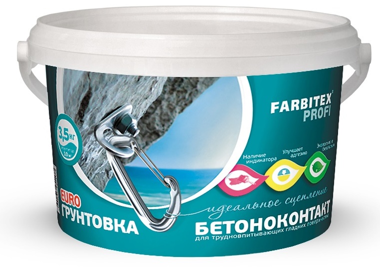Грунтовка Бетоноконтакт Фарбитекс Профи/Farbitex Profi ( 5,0кг)