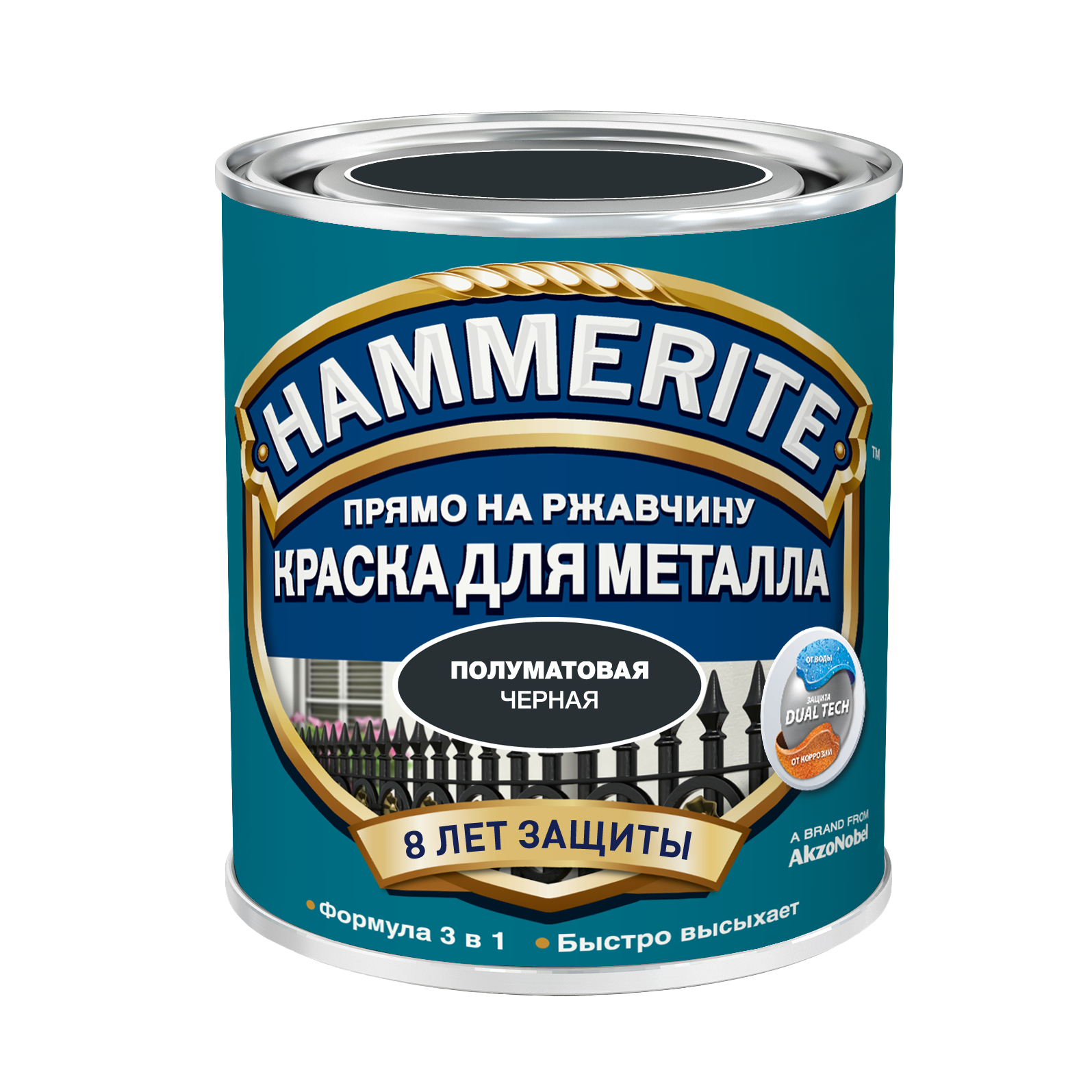 Грунт-эмаль 3 в 1 Хаммерайт/Hammerite полуматовая купить Коломна, цена, отзывы. Фото N2