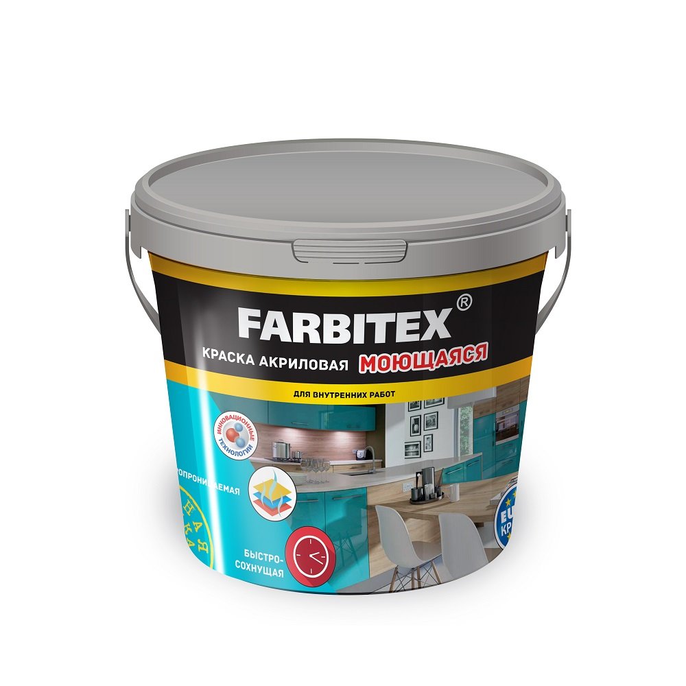 Краска Фарбитекс/Farbitex моющаяся ( 1,1кг)