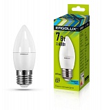 Лампа E27 светодиодная   7,0Вт (60Вт) свеча 570лм Ergolux/Эрголюкс холодный свет