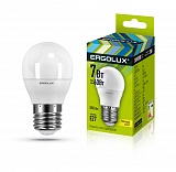 Лампа E27 светодиодная   7,0Вт (60Вт) шар 560лм Ergolux/Эрголюкс теплый свет